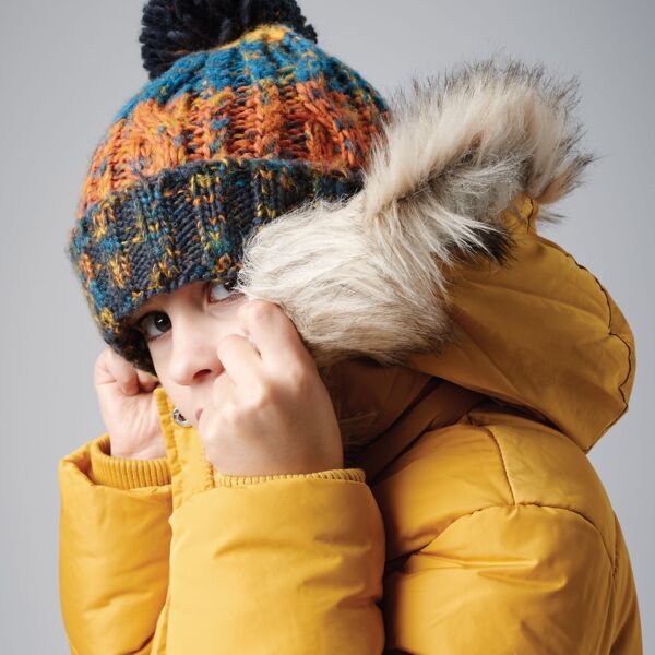 Junior Corkscrew Pom Pom Beanie Thumbnail